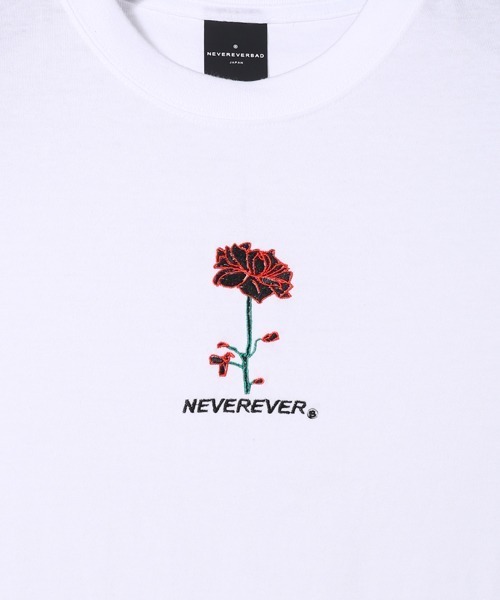 WESTBOY(ウエストボーイ)の「【NEVEREVERBAD】RED ROSE EMBROIDERED T-SHIRT(Tシャツ/カットソー・メンズ・ホワイト/ブラック・M/L/XL)」の3枚目の写真