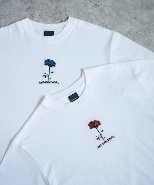 WESTBOY(ウエストボーイ)の「【NEVEREVERBAD】RED ROSE EMBROIDERED T-SHIRT(Tシャツ/カットソー・メンズ・ホワイト/ブラック・M/L/XL)」の8枚目の写真