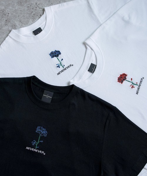 WESTBOY(ウエストボーイ)の「【NEVEREVERBAD】RED ROSE EMBROIDERED T-SHIRT(Tシャツ/カットソー・メンズ・ホワイト/ブラック・M/L/XL)」の9枚目の写真