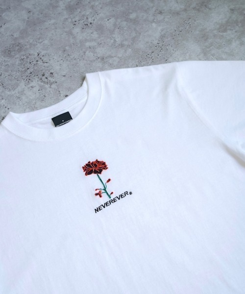 WESTBOY(ウエストボーイ)の「【NEVEREVERBAD】RED ROSE EMBROIDERED T-SHIRT(Tシャツ/カットソー・メンズ・ホワイト/ブラック・M/L/XL)」の7枚目の写真