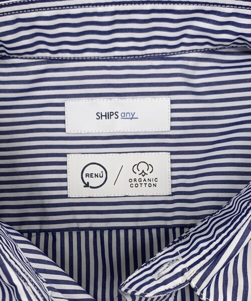 SHIPS any（シップス エニィ）の「SHIPS any: オーガニック RENU チェック ストライプ レギュラー シャツ◇（シャツ/ブラウス・メンズ・ブラック/ネイビー/コバルトブルー/ダークグレー・X-LARGE/MEDIUM/LARGE/SMALL/X-SMALL）」の6枚目の写真