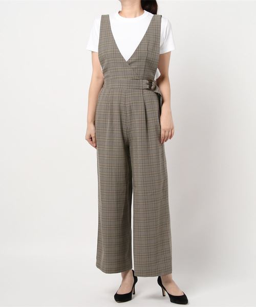 カシュクール パフスリーブ ワイドパンツ サロペット◆ 全2色 カシュクールワイドパンツ（サロペット/オーバーオール）｜rps