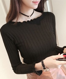 長袖メロウニットソー