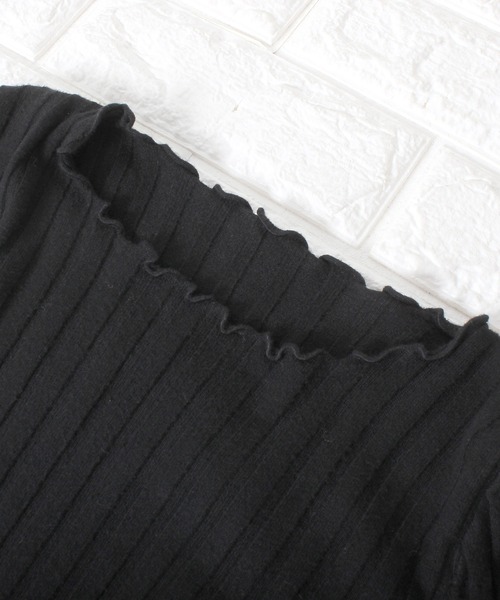 Primazel（プリマゼル）の「長袖メロウニットソー（Tシャツ/カットソー・レディース・ブラック/ベージュ/ホワイト・ONE SIZE）」の4枚目の写真