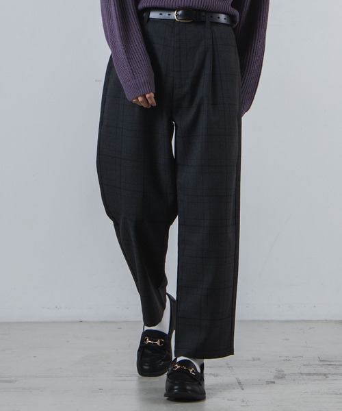 WEGO（ウィゴー）の「WEGO/セミワイドチェックスラックス（スラックス・メンズ・ブラウン系その他2/グレー系その他2/グレー系その他3・MEDIUM/LARGE/SMALL）」の2枚目の写真