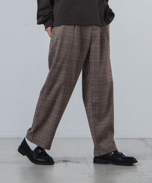 WEGO（ウィゴー）の「WEGO/セミワイドチェックスラックス（スラックス・メンズ・ブラウン系その他2/グレー系その他2/グレー系その他3・MEDIUM/LARGE/SMALL）」の3枚目の写真