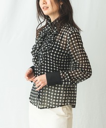 NARACAMICIE | 《セットアップ対応》シフォンドットプリントフリル長袖ブラウス(シャツ/ブラウス)