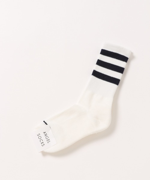 ALAND(エーランド)の「AngelSocks/ラインコットンソックス 2919942(ソックス/靴下・レディース・ブラック/ネイビー/ブルー/グリーン・0)」の1枚目の写真