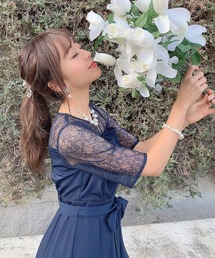 Kana（カナ）の「ビスチェ風 レース切り替え ロング ワンピース パーティー ドレス 結婚式 お呼ばれ オケージョン（ドレス）」