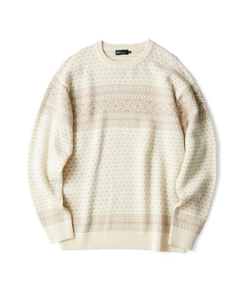 CRAFT STANDARD BOUTIQUE（クラフトスタンダードブティック）の「ジャガードニットプルオーバー＊（ニット/セーター・メンズ・ダークグリーン/アイボリー・LL/M/L）」の9枚目の写真