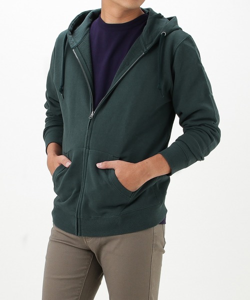 NAVY(ネイビー)の「コットン裏毛ジップパーカー(パーカー・メンズ・ホワイト/ピンク/ブルーグリーン/ネイビー/カーキ/ブラック/ベージュ/レッド/グレー/ブルー・M/XL/L)」の8枚目の写真