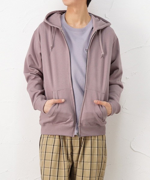 NAVY(ネイビー)の「コットン裏毛ジップパーカー(パーカー・メンズ・ホワイト/ピンク/ブルーグリーン/ネイビー/カーキ/ブラック/ベージュ/レッド/グレー/ブルー・M/XL/L)」の9枚目の写真