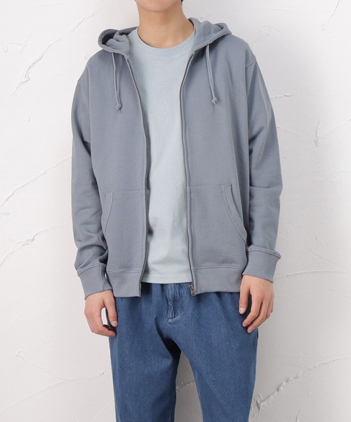 NAVY(ネイビー)の「コットン裏毛ジップパーカー(パーカー・メンズ・ホワイト/ピンク/ブルーグリーン/ネイビー/カーキ/ブラック/ベージュ/レッド/グレー/ブルー・M/XL/L)」の7枚目の写真