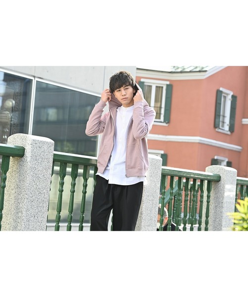 NAVY(ネイビー)の「コットン裏毛ジップパーカー(パーカー・メンズ・ホワイト/ピンク/ブルーグリーン/ネイビー/カーキ/ブラック/ベージュ/レッド/グレー/ブルー・M/XL/L)」の15枚目の写真