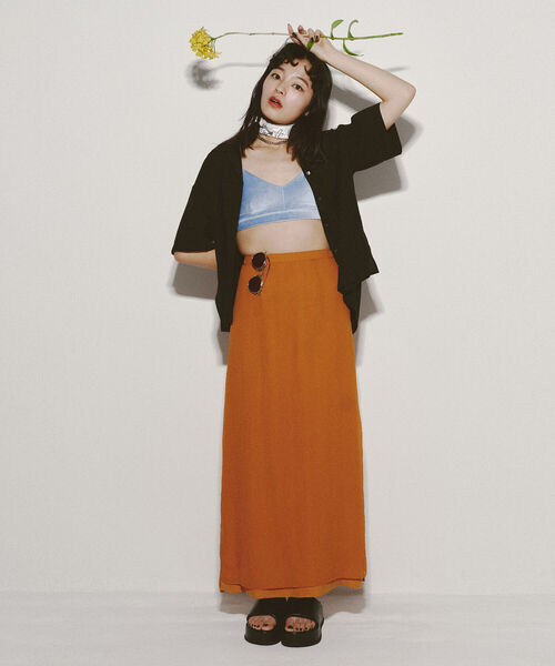 Ray BEAMS(レイビームス)の「Ray BEAMS / ベロア ブラトップ(その他トップス・レディース・ライトブルー/オレンジ・ONE SIZE)」の13枚目の写真