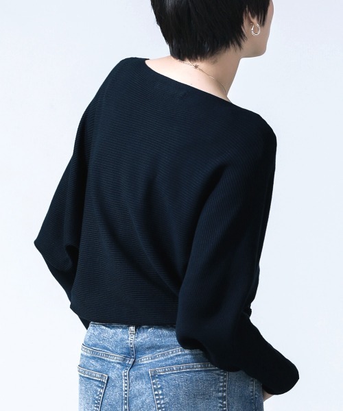 Bou Jeloud（ブージュルード）の「リブドルマンニットプルオーバー【手洗い可能】（ニット/セーター・レディース・ライトグレー/ベージュ/ネイビー/ミント・FREE）」の15枚目の写真