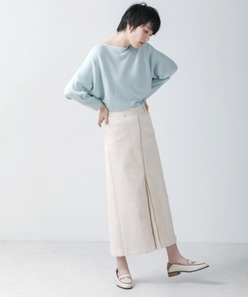 Bou Jeloud（ブージュルード）の「リブドルマンニットプルオーバー【手洗い可能】（ニット/セーター・レディース・ライトグレー/ベージュ/ネイビー/ミント・FREE）」の18枚目の写真