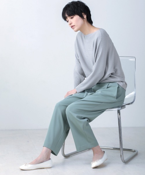 Bou Jeloud（ブージュルード）の「リブドルマンニットプルオーバー【手洗い可能】（ニット/セーター・レディース・ライトグレー/ベージュ/ネイビー/ミント・FREE）」の9枚目の写真