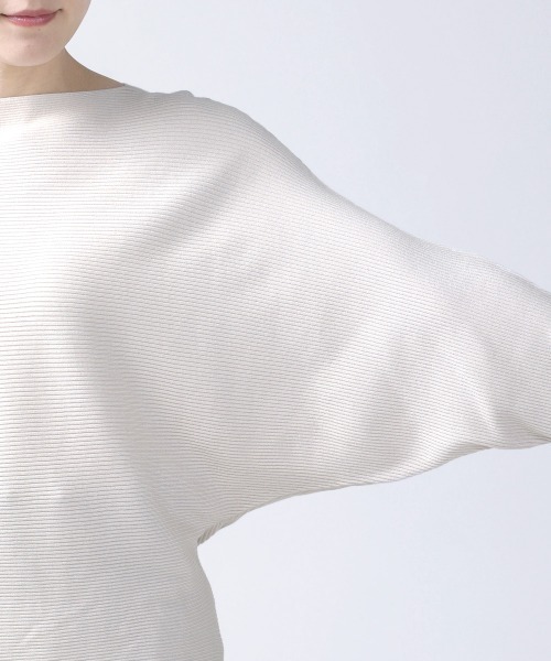 Bou Jeloud（ブージュルード）の「リブドルマンニットプルオーバー【手洗い可能】（ニット/セーター・レディース・ライトグレー/ベージュ/ネイビー/ミント・FREE）」の7枚目の写真