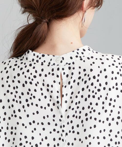green label relaxing（グリーンレーベルリラクシング）の「FFC ドット スタンドネック ブラウス（シャツ/ブラウス・レディース・ブラック/オフホワイト・FREE）」の16枚目の写真