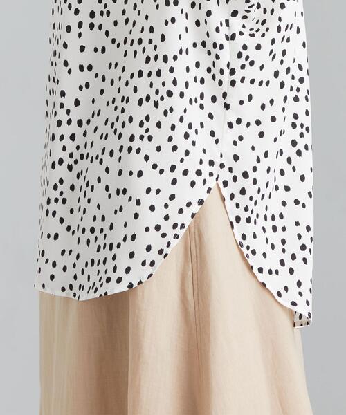green label relaxing（グリーンレーベルリラクシング）の「FFC ドット スタンドネック ブラウス（シャツ/ブラウス・レディース・ブラック/オフホワイト・FREE）」の3枚目の写真