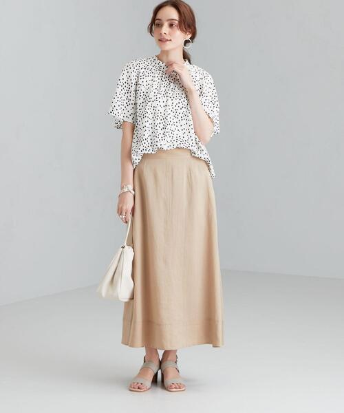 green label relaxing（グリーンレーベルリラクシング）の「FFC ドット スタンドネック ブラウス（シャツ/ブラウス・レディース・ブラック/オフホワイト・FREE）」の6枚目の写真