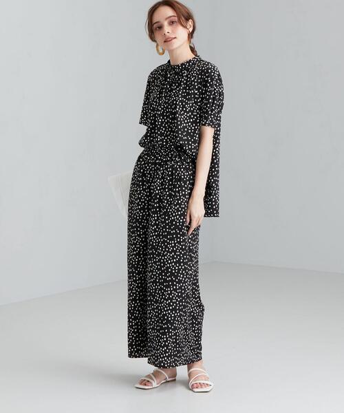 green label relaxing（グリーンレーベルリラクシング）の「FFC ドット スタンドネック ブラウス（シャツ/ブラウス・レディース・ブラック/オフホワイト・FREE）」の4枚目の写真