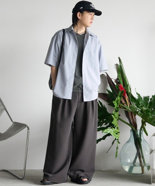 ★柔らかなウール★HERMES 「H」型 スウェットシャツモチーフ NEW BASIC MICRO SPAN BOX H/S SHIRT（シャツ/ブラウス）｜WYM