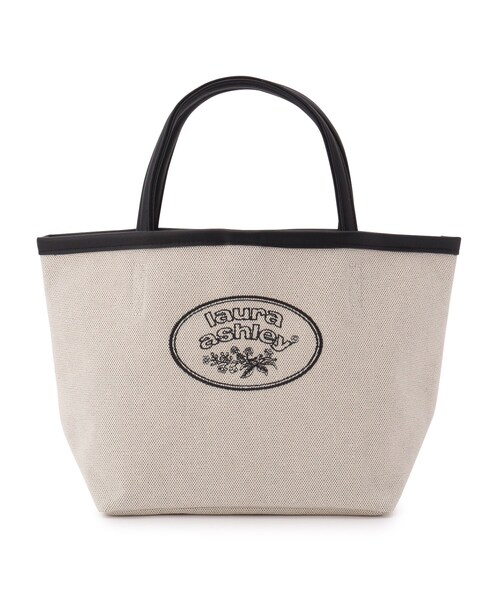 LAURA ASHLEY（ローラアシュレイ）の「ロゴトートバッグ（トートバッグ・レディース・ライトベージュ/ブラック・00）」の3枚目の写真