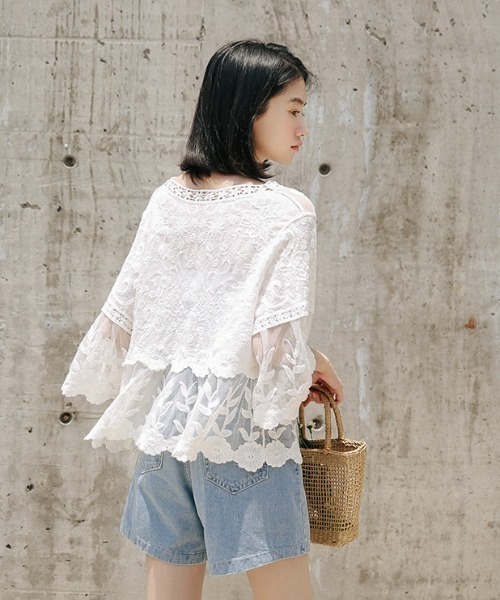 yuue' ( wear )（ユーイ）の「シースルーブラウス（シャツ/ブラウス・レディース・ホワイト・FREE）」の6枚目の写真