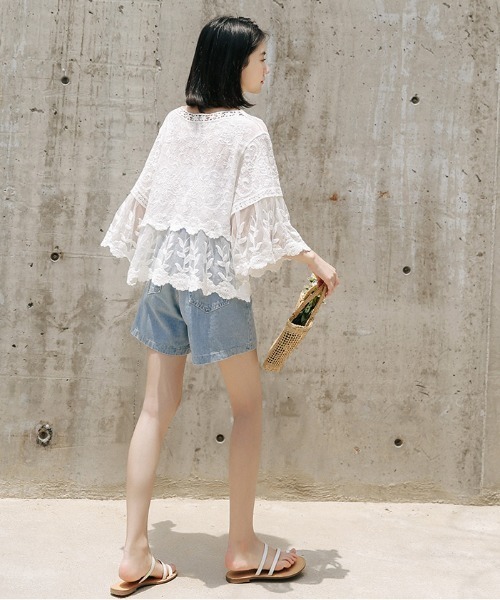 yuue' ( wear )（ユーイ）の「シースルーブラウス（シャツ/ブラウス・レディース・ホワイト・FREE）」の2枚目の写真