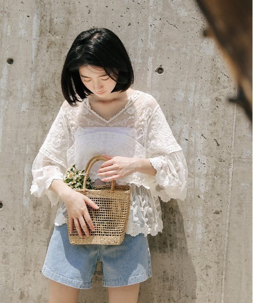 yuue' ( wear )（ユーイ）の「シースルーブラウス（シャツ/ブラウス・レディース・ホワイト・FREE）」の7枚目の写真