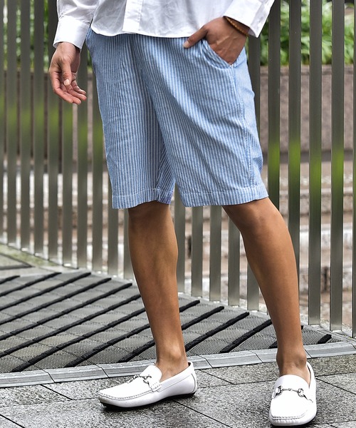 JOKER（ジョーカー）の「季節を彩るツウな一本。 パナマイージーハーフパンツ メンズ 春服（その他パンツ・メンズ・ピンク/ホワイト系その他/ネイビー/ホワイト/ブルー系その他/ミント/イエロー/ベージュ/ネイビー系1/ブルー・XL/L/M）」の12枚目の写真