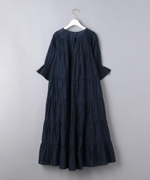 Merlette マーレット PARADISEティアードワンピース 紺 22SS新作】Merlette マーレット PARADISE コットンパフスリーブ
