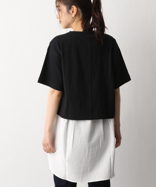 GLOBAL WORK（グローバルワーク）の「2SETレイヤードT半袖/942533（Tシャツ/カットソー・レディース・ブラック/ブラウン/アイボリー・FREE）」の6枚目の写真
