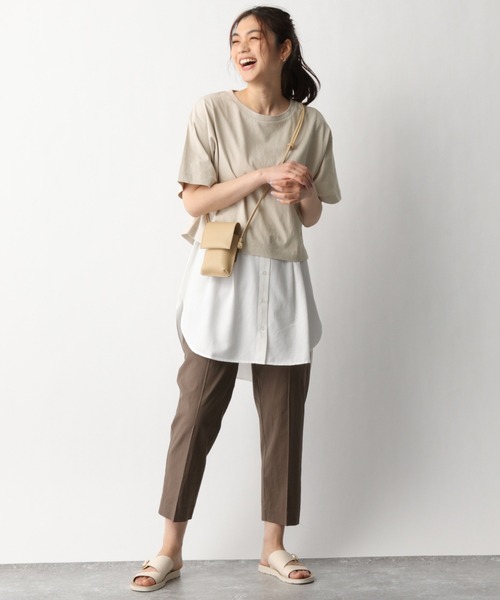 GLOBAL WORK（グローバルワーク）の「2SETレイヤードT半袖/942533（Tシャツ/カットソー・レディース・ブラック/ブラウン/アイボリー・FREE）」の12枚目の写真