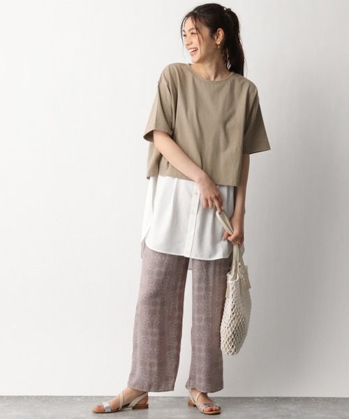 GLOBAL WORK（グローバルワーク）の「2SETレイヤードT半袖/942533（Tシャツ/カットソー・レディース・ブラック/ブラウン/アイボリー・FREE）」の10枚目の写真