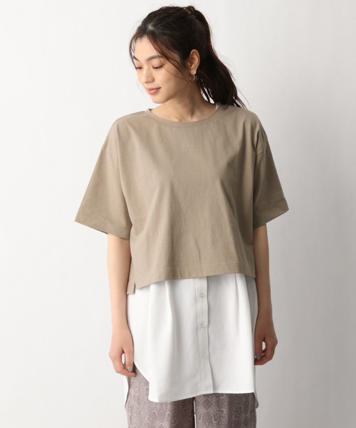 GLOBAL WORK（グローバルワーク）の「2SETレイヤードT半袖/942533（Tシャツ/カットソー・レディース・ブラック/ブラウン/アイボリー・FREE）」の14枚目の写真