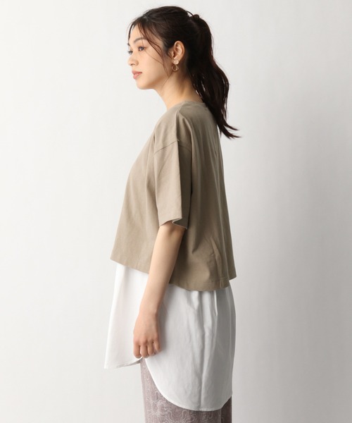 GLOBAL WORK（グローバルワーク）の「2SETレイヤードT半袖/942533（Tシャツ/カットソー・レディース・ブラック/ブラウン/アイボリー・FREE）」の9枚目の写真