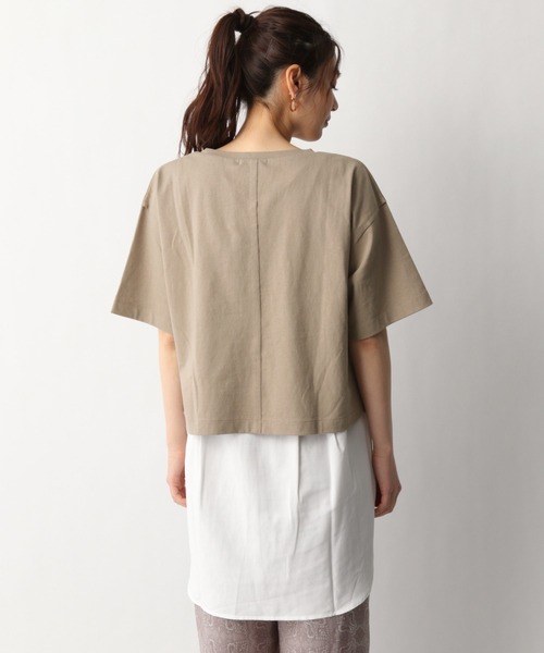 GLOBAL WORK（グローバルワーク）の「2SETレイヤードT半袖/942533（Tシャツ/カットソー・レディース・ブラック/ブラウン/アイボリー・FREE）」の7枚目の写真