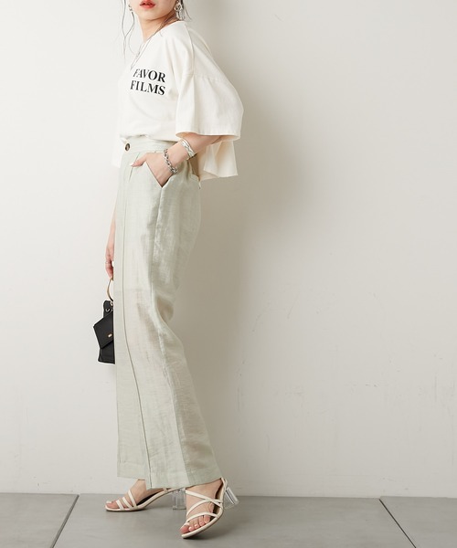 Chico（チコ）の「シアーセンタータックストレートロングパンツ（スラックス・レディース・ホワイト/ミント/ライム/ローズ/ピンク・FREE）」の16枚目の写真