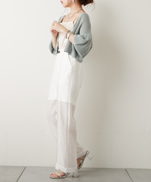 Chico（チコ）の「シアーセンタータックストレートロングパンツ（スラックス・レディース・ホワイト/ミント/ライム/ローズ/ピンク・FREE）」の22枚目の写真