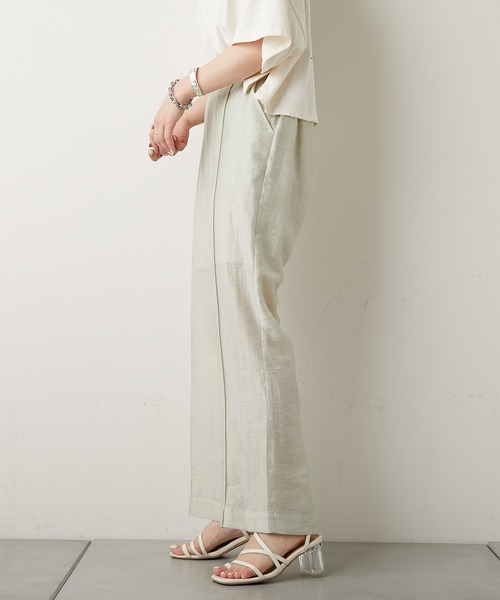 Chico（チコ）の「シアーセンタータックストレートロングパンツ（スラックス・レディース・ホワイト/ミント/ライム/ローズ/ピンク・FREE）」の8枚目の写真