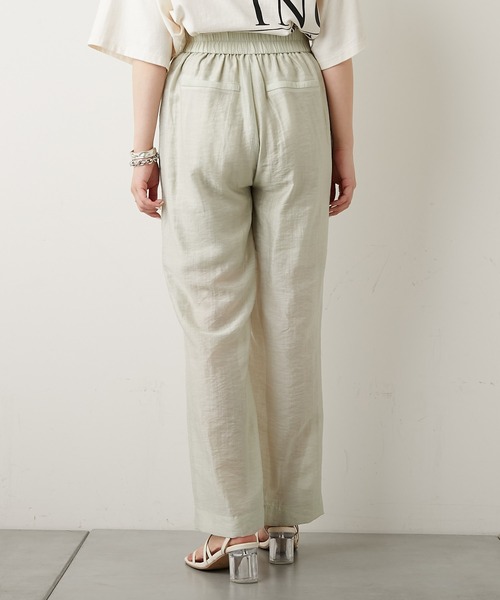 Chico（チコ）の「シアーセンタータックストレートロングパンツ（スラックス・レディース・ホワイト/ミント/ライム/ローズ/ピンク・FREE）」の9枚目の写真