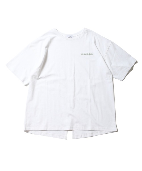 Lull（ルル）の「【Lull / ルル】バックスリットロゴTシャツ（Tシャツ/カットソー・レディース・ベージュ/マスタード/ネイビー/ホワイト・ONESIZE）」の8枚目の写真