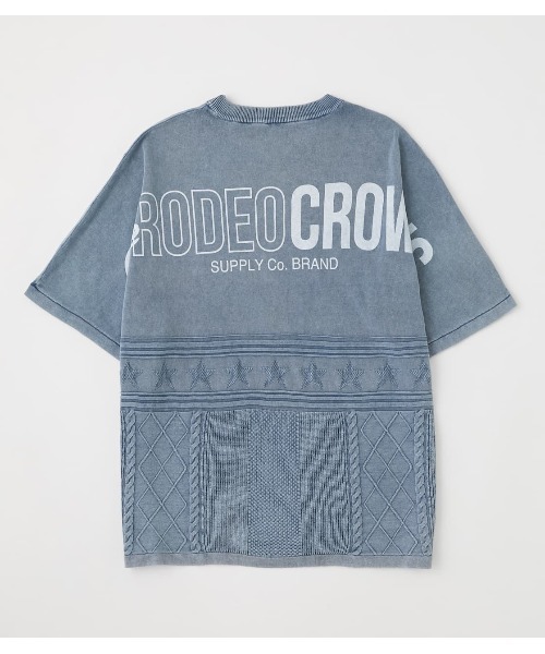 メンズドッキングパターンニットトップス ニット セーター Rodeo Crowns Rodeo Wide Bowl ロデオクラウンズ ワイドボウル のファッション