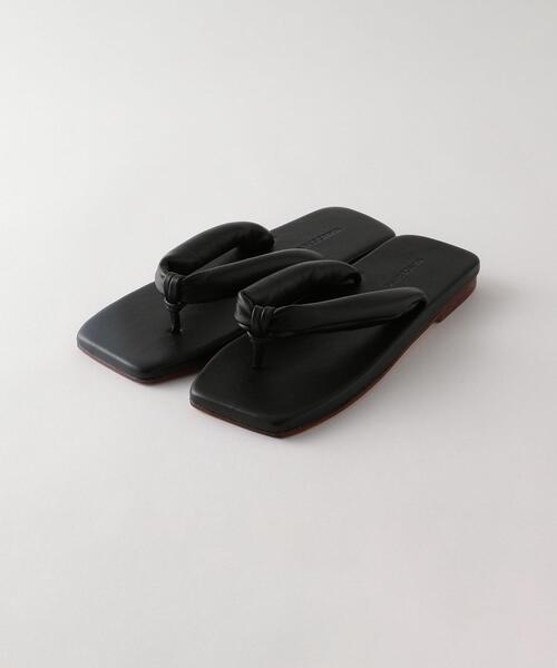 【新品未使用】WANDERUNG ワンデルング レザートングサンダル　ブラック WANDERUNG ワンデルング *leather thong sandals トングサンダル
