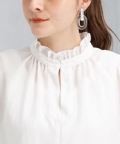 green label relaxing（グリーンレーベルリラクシング）の「FFC フリルカラー ノースリーブ ブラウス（シャツ/ブラウス・レディース・オフホワイト/ダークグレー/ロイヤルブルー・FREE）」の21枚目の写真