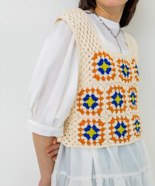 w closet（ダブルクローゼット）の「2WAYティアードチュニック（チュニック・レディース・パープル/オフホワイト/ピンク系その他/スミクロ/テラコッタ/モスグリーン・FREE）」の14枚目の写真