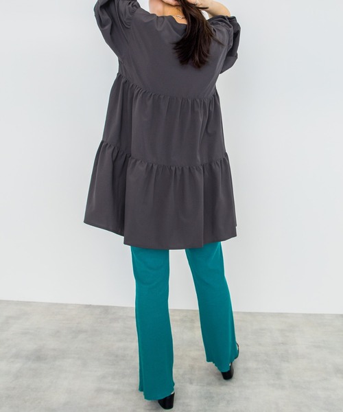 w closet（ダブルクローゼット）の「2WAYティアードチュニック（チュニック・レディース・パープル/オフホワイト/ピンク系その他/スミクロ/テラコッタ/モスグリーン・FREE）」の19枚目の写真